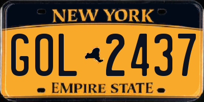 NY license plate GOL2437