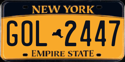 NY license plate GOL2447