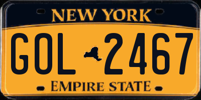 NY license plate GOL2467