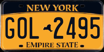 NY license plate GOL2495