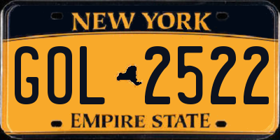 NY license plate GOL2522