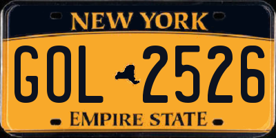 NY license plate GOL2526