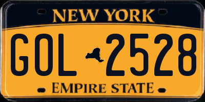 NY license plate GOL2528