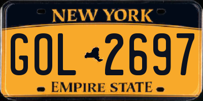 NY license plate GOL2697