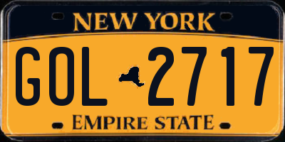 NY license plate GOL2717