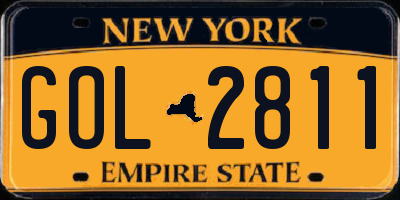 NY license plate GOL2811