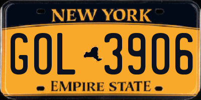 NY license plate GOL3906