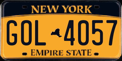 NY license plate GOL4057