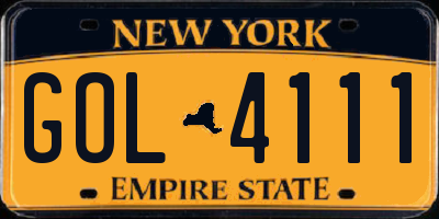 NY license plate GOL4111