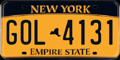 NY license plate GOL4131