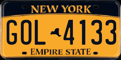 NY license plate GOL4133