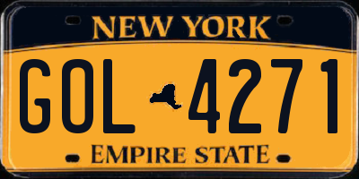 NY license plate GOL4271