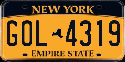 NY license plate GOL4319