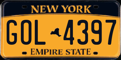 NY license plate GOL4397