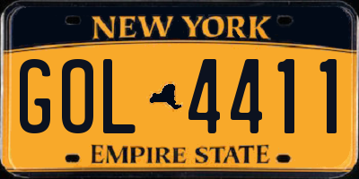 NY license plate GOL4411