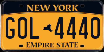 NY license plate GOL4440