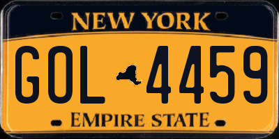 NY license plate GOL4459