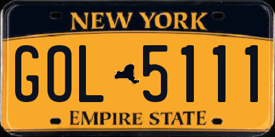 NY license plate GOL5111