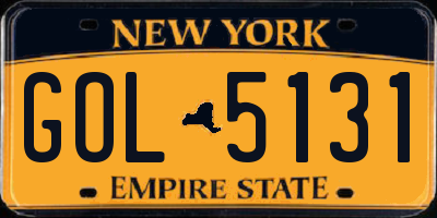 NY license plate GOL5131
