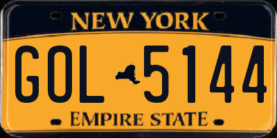 NY license plate GOL5144