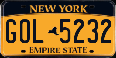 NY license plate GOL5232