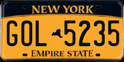 NY license plate GOL5235