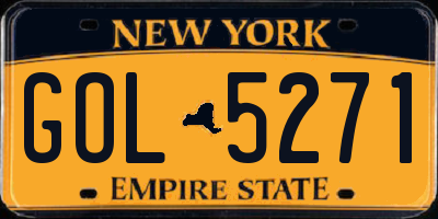 NY license plate GOL5271