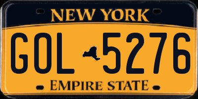 NY license plate GOL5276