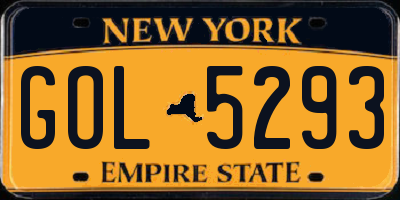 NY license plate GOL5293