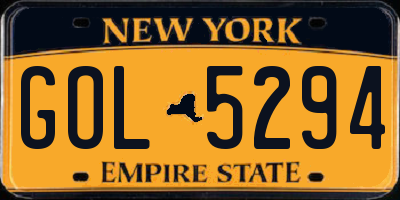 NY license plate GOL5294