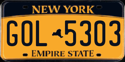 NY license plate GOL5303
