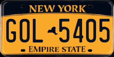 NY license plate GOL5405