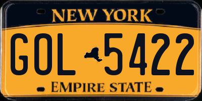 NY license plate GOL5422