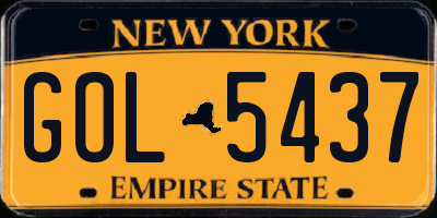 NY license plate GOL5437