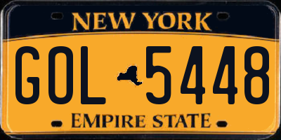 NY license plate GOL5448