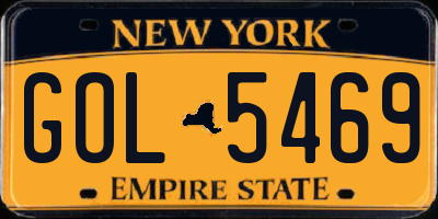 NY license plate GOL5469