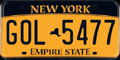 NY license plate GOL5477