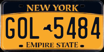 NY license plate GOL5484
