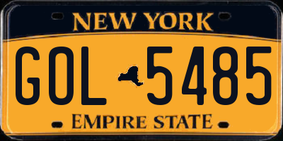 NY license plate GOL5485