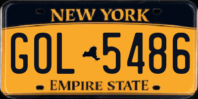 NY license plate GOL5486