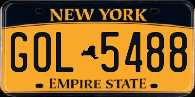 NY license plate GOL5488