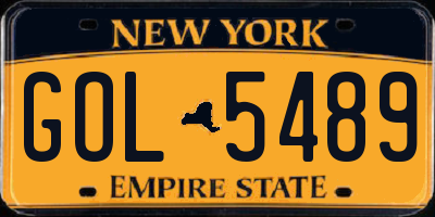 NY license plate GOL5489