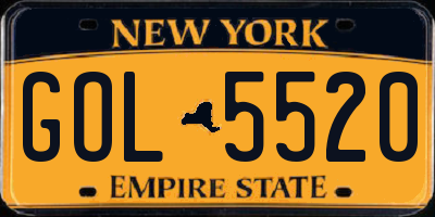 NY license plate GOL5520