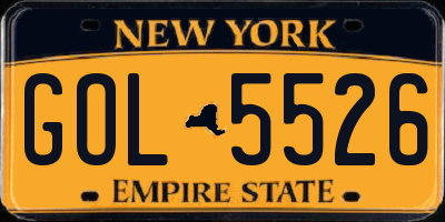 NY license plate GOL5526