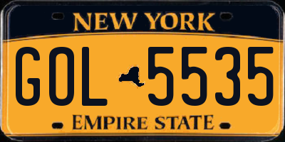 NY license plate GOL5535