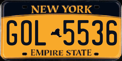 NY license plate GOL5536