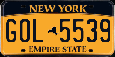NY license plate GOL5539