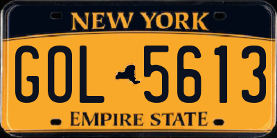 NY license plate GOL5613