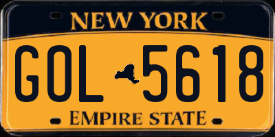 NY license plate GOL5618