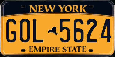 NY license plate GOL5624